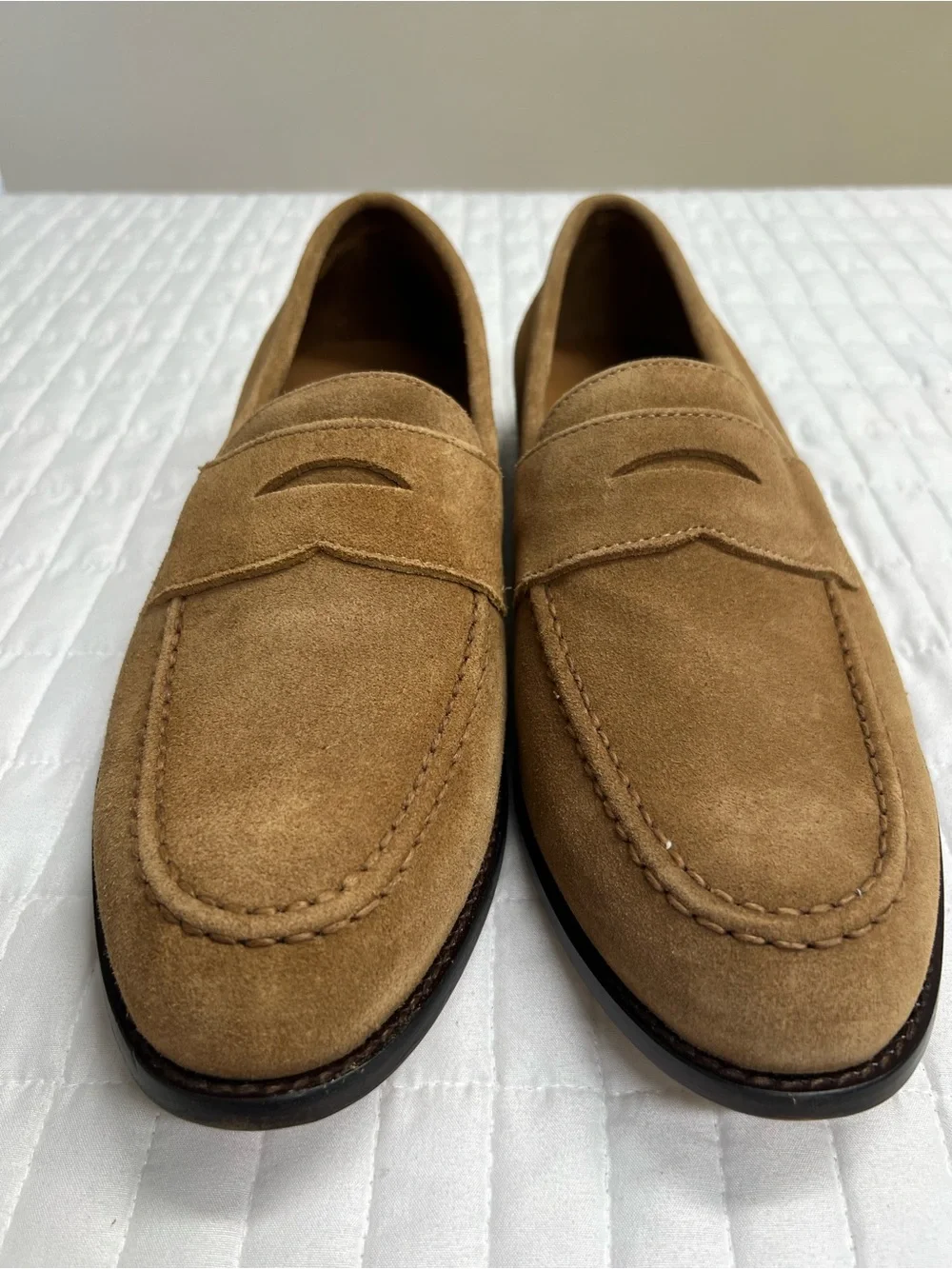 J. Crew Factory Suede Dress Loafers in Tostado Brown Size 13